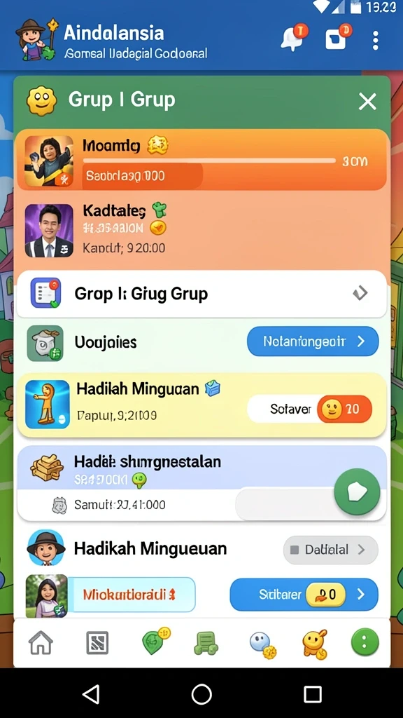 Menu permainan yang lengkap dan mudah diakses.