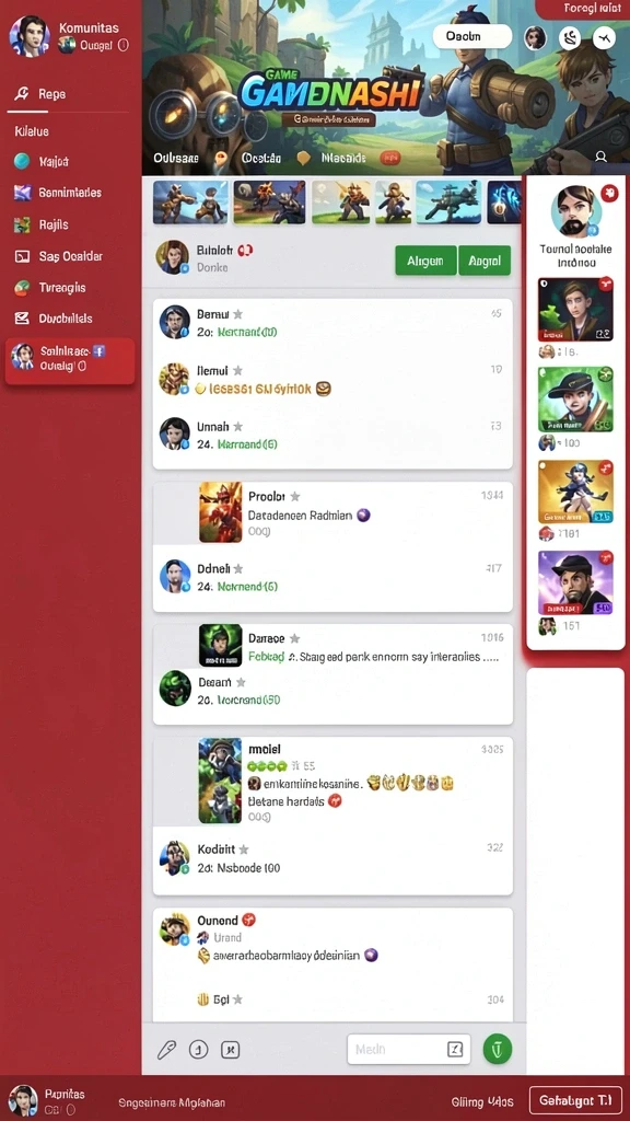 Screenshot fitur sosial yang memungkinkan interaksi antar pemain.
