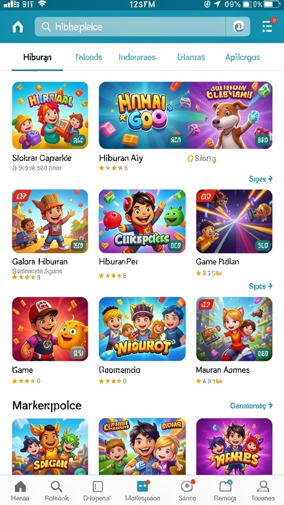 Menu permainan yang mudah dipahami dan diakses.