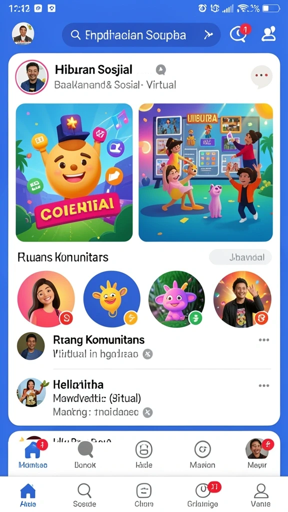 Tampilan awal aplikasi dengan menu permainan yang menarik.