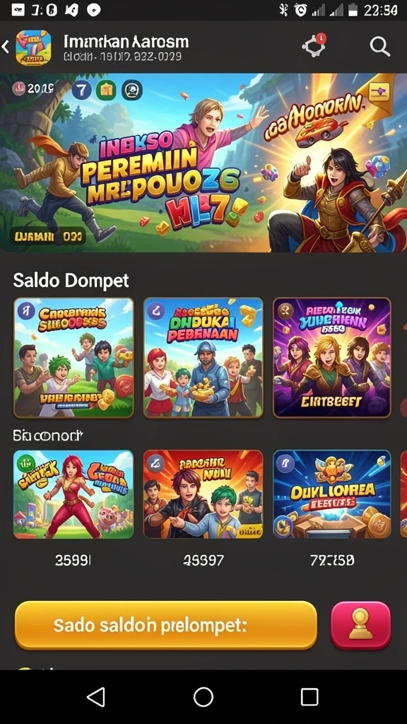 Pemandangan meja poker dengan pemain yang aktif.