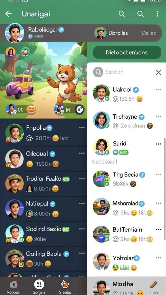 Menu interaktif yang mudah digunakan oleh pemain.